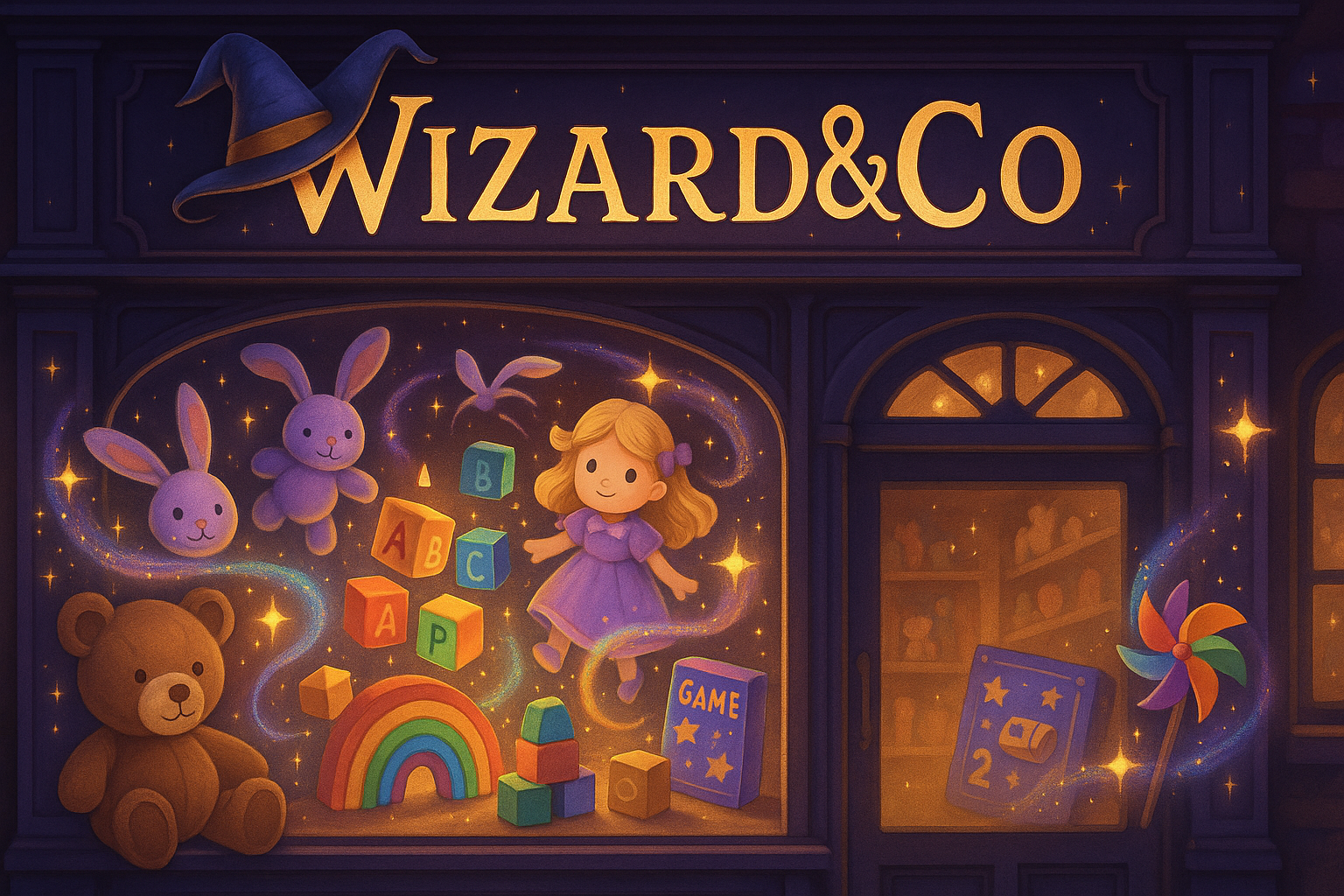 hero image of the wizard&co toy store